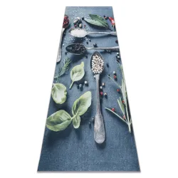 Tappeto lavabile ANDRE 1151 Cucchiai, per la cucina, antiscivolo - blu