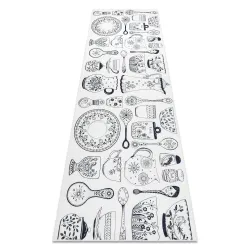 Tappeto lavabile ANDRE 1318 Ceramica, per la cucina, antiscivolo - beige