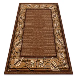 Tappeto BCF Morad FELIKS Foglie, cornice classica - marrone