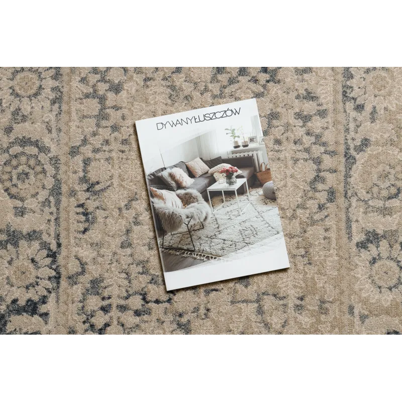 Tappeto NAIN elegante in tonalità beige e blu scuro