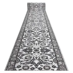 Passatoia MATEO 8037/644 Moderno cornice, fiori - strutturale griggio