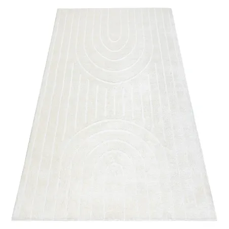 Tappeto geometrico moderno crema, ideale per arredare spazi contemporanei
