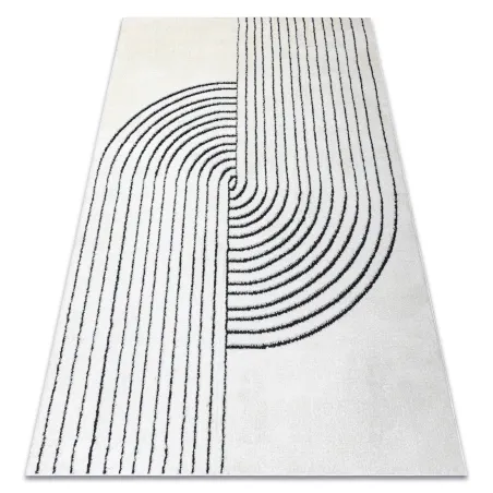 Tappeto geometrico moderno in crema e nero, design elegante, tappeti moderni