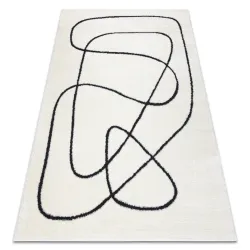 Tappeto moderno MODE 8377 astrazione crema / nero