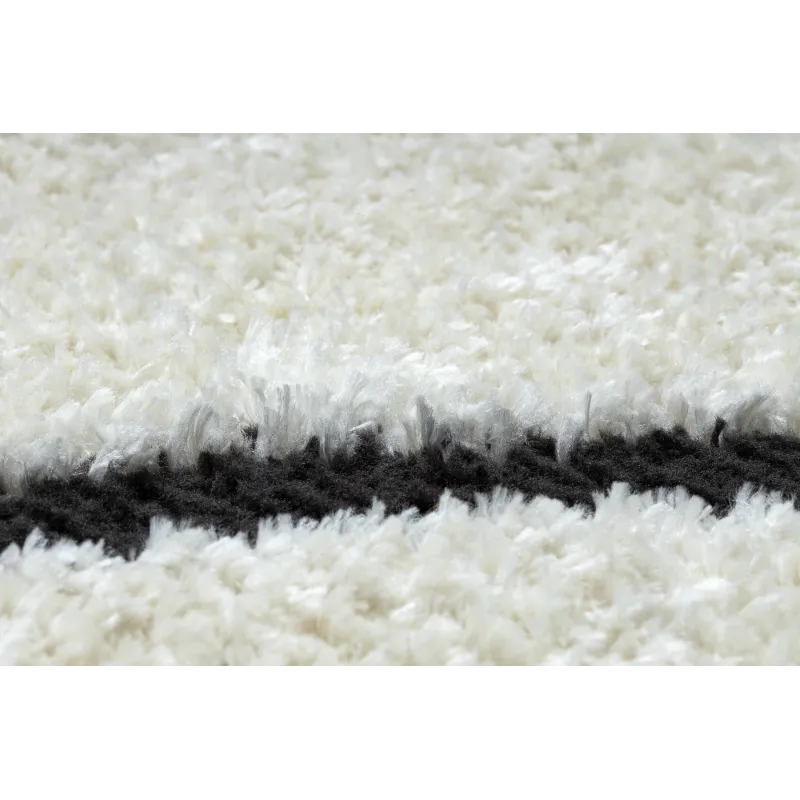 Tappeto moderno con texture unica, crema e nero per il soggiorno