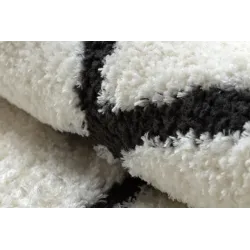 Tappeto ideale per la camera da letto, crema e nero in stile moderno