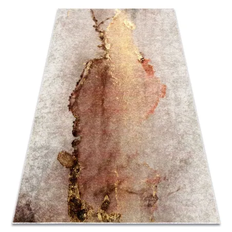 Tappeto lavabile MIRO 52101.801 in astrazione beige-oro, antiscivolo e pratico