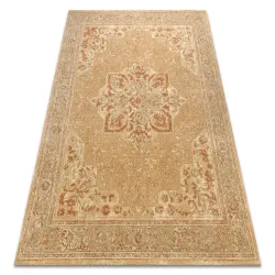 Tappeto LEGEND 468 03 GB700 in lana OSTA - Rosone, cornice esclusivo beige / rosso