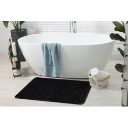 Dywan łazienkowy SYNERGY glamour, antypoślizgowy, miękki - lurex czarny