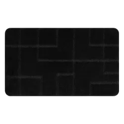 Tappeto da bagno SUPREME LINES righe, antiscivolo, morbido - nero