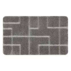 Tappeto da bagno SUPREME LINES righe, antiscivolo, morbido - grigio