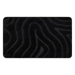 Tappeto da bagno SUPREME WAVES onde, antiscivolo, morbido - nero