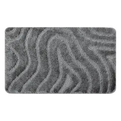 Tappeto bagno SUPREME WAVES onde, antiscivolo, morbido - grigio