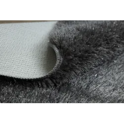 Dywan łazienkowy SYNERGY koło glamour, antypoślizgowy, miękki - lurex szary