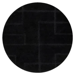 Tappeto da bagno SUPREME rotondo LINES righe, antiscivolo, morbido - nero