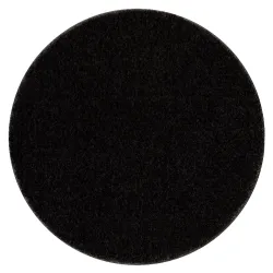 Tappeto da bagno SANTA rotondo tinta unita, antiscivolo, morbido - nero