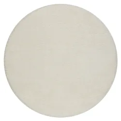 Tappeto da bagno SANTA rotondo tinta unita, antiscivolo, morbido - bianco