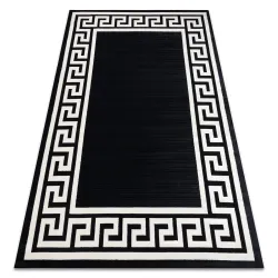 Tappeto PEARL 51327H nero - Cornice, greco esclusivo, strutturato