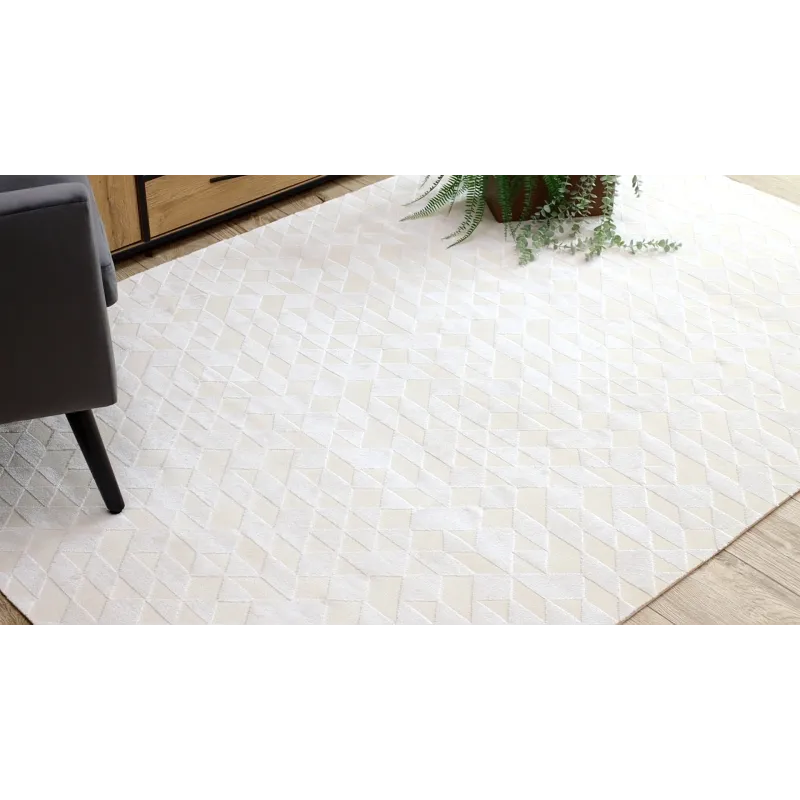 Dywan PEARL 51321A krem - Geometryczny, ekskluzywny, strukturalny 
