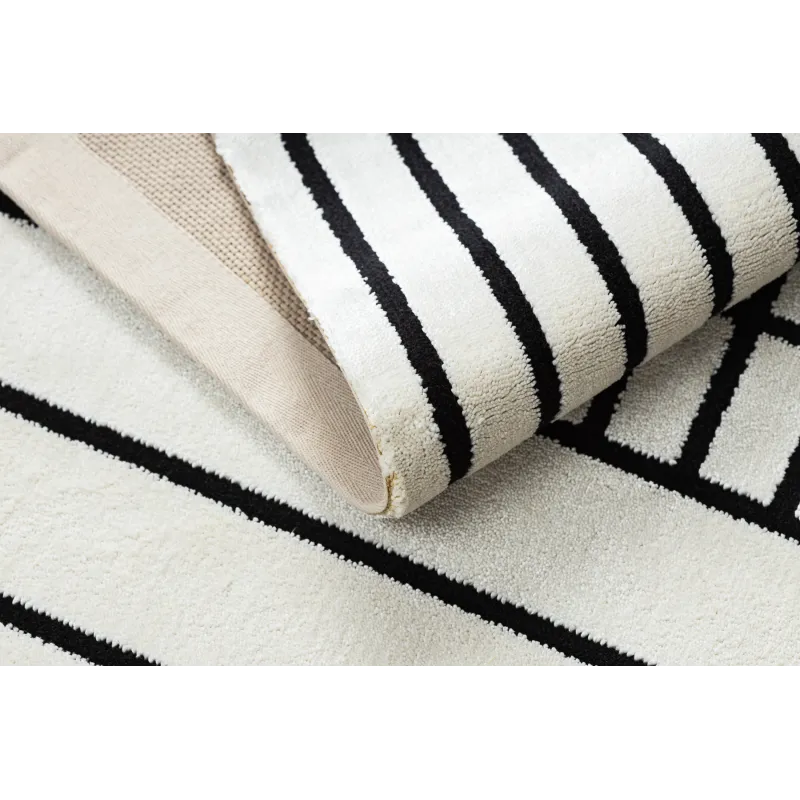Dywan PEARL 51333K krem / czarny - Linie, ekskluzywny, strukturalny 
