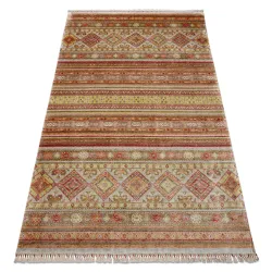 Tappeto HERIZ A0986B Orientale Beige / Bordeaux - in fibre di bambù, esclusivo, elegante