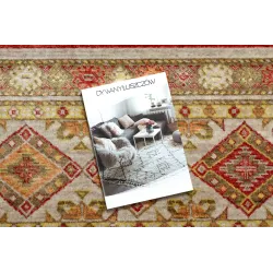 Dywan HERIZ A0986B Orientalny beż / bordo - z bambusowej przędzy, ekskluzywny, stylowy