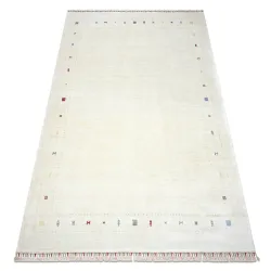 Tappeto HERIZ A0987C Cornice Panna - in fibre di bambù, esclusivo, elegante