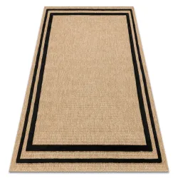 Tappeto SPARK 0687 Beige / Nero - Cornice, Sisal, strutturato
