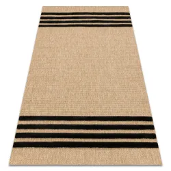 Tappeto SPARK 0689 beige / nero - Linee, sisal, strutturato