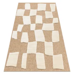 Tappeto SPARK 0710A beige / crema - Geometrico, Sisal, strutturato
