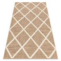 Tappeto SPARK 0708A beige / crema - Griglia, rombi sisal, strutturato