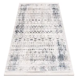 Tappeto DISTIN 0833A blu scuro / blu / bianco moderno - Boho, vintage, frange