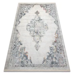 Tappeto DISTIN 0826A bianco / blu / verde chiaro moderno - Ornamento, vintage, frange