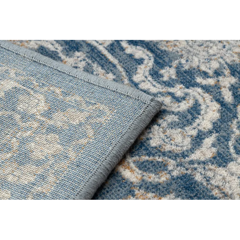 Tappeto NAIN morbido, vintage beige e blu, perfetto per la camera da letto