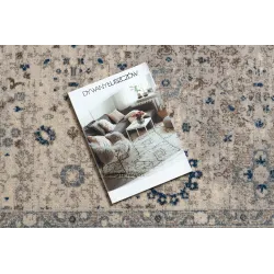 Tappeto NAIN Ornamento, elegante beige con blu, adatto per ogni ambiente