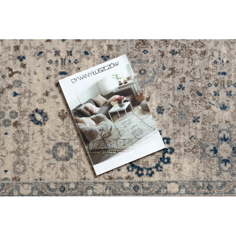 Tappeto NAIN Ornamento, elegante beige con blu, adatto per ogni ambiente