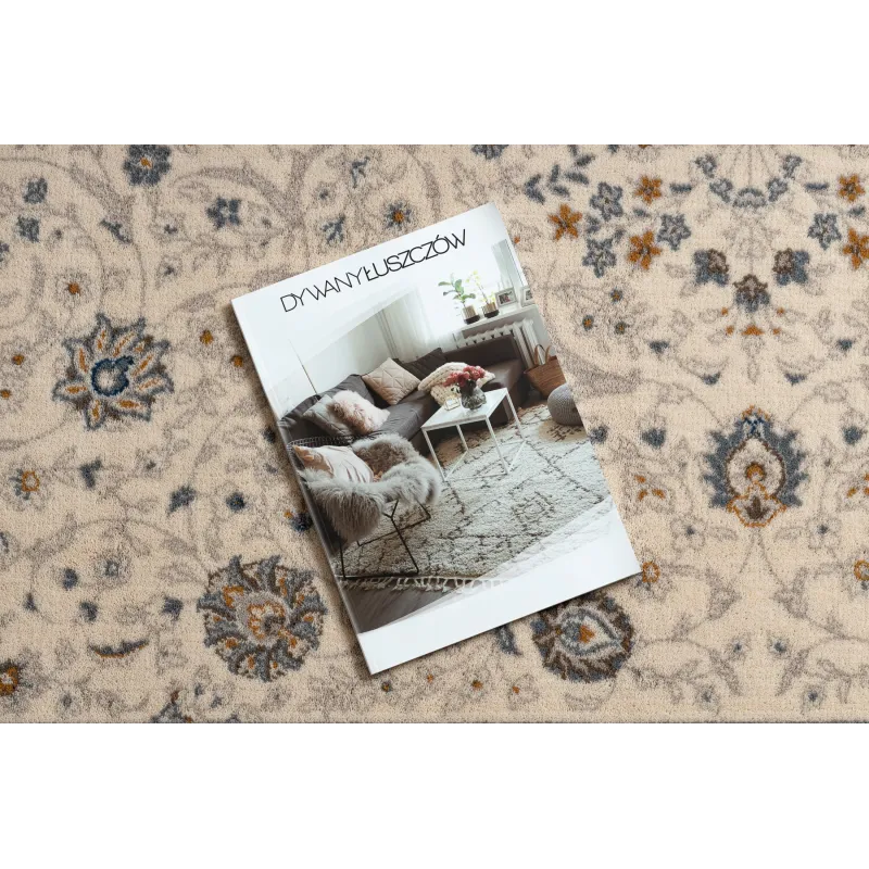 Tappeto NAIN Ornamento, beige e blu, perfetto per ogni ambiente