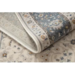 Tappeto NAIN Ornamento, beige e blu, perfetto per giardino o terrazza