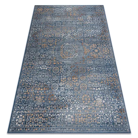 Tappeto NAIN Ornamento, vintage blu e arancione