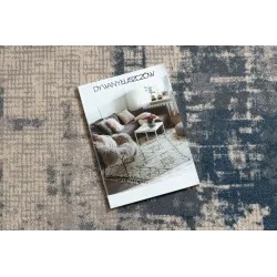Tappeto in tonalità beige e blu, ideale per il soggiorno