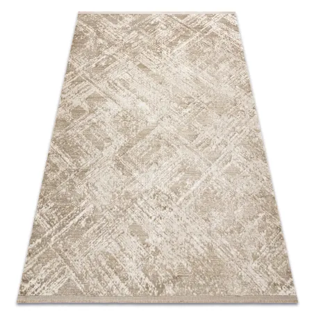 Tappeto moderno DUKE 51541 beige, molto morbido, design geometrico per salotto