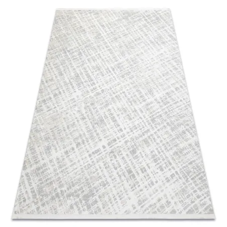 Tappeto moderno panna e grigio, morbido al tatto, design a quadri elegante