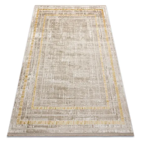 Tappeto moderno DUKE 51523 beige e oro, morbido e strutturato