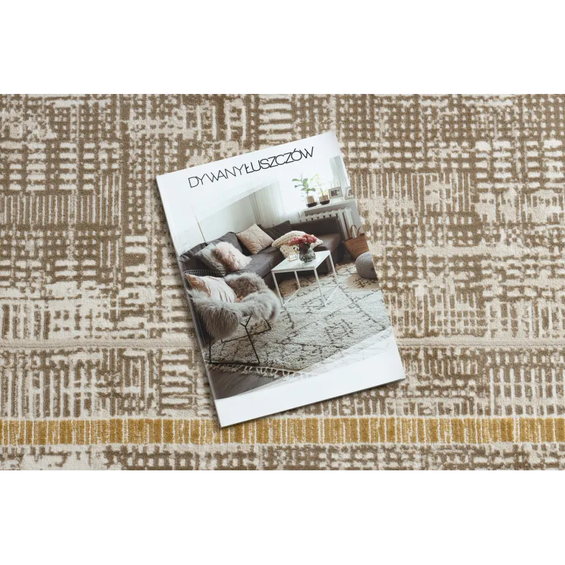 Tappeto elegante DUKE 51523 beige e oro, perfetto per interni moderni