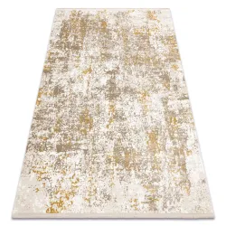 Tappeto moderno DUKE 51546 beige / oro - Vintage strutturata, molto morbida, frange