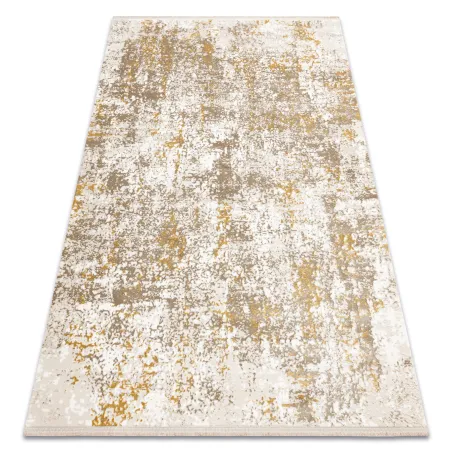 Tappeto vintage DUKE 51546 beige e oro, molto morbido e strutturato
