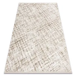 Tappeto moderno DUKE 51550 beige / crema - Traliccio strutturata, molto morbida, frange