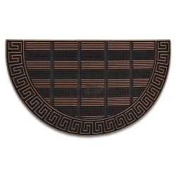 Zerbino BH 110 Chiave Greca mezzaluna antiscivolo, esterno, interno, con sottofondo in gomma - marrone