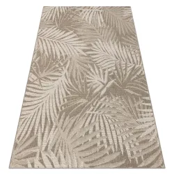 Tappeto in sisal con foglie, grigio scuro e champagne, perfetto per il soggiorno