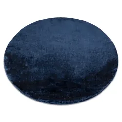 Tappeto VISCO Cerchio blu navy 10 morbido, IMITAZIONE PELLICCIA CONIGLIO